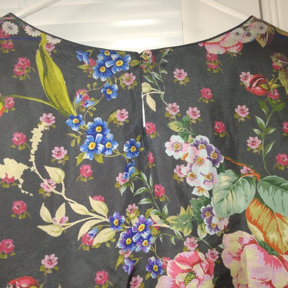 ❤️Amazing! JOHNNY WAS Ruffle Hem DRESS 100% Silk Dress Sz M - Picture 7 of 11